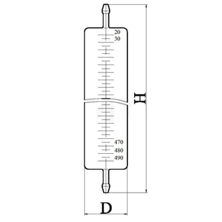 Пипетка Химлаборприбор 500 мл газовая эскиз 3-73